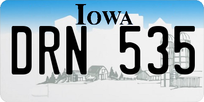 IA license plate DRN535