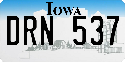IA license plate DRN537