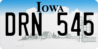 IA license plate DRN545