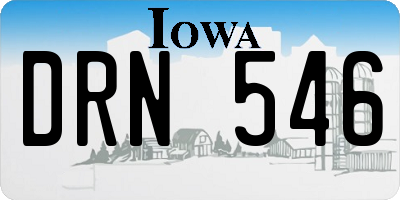 IA license plate DRN546