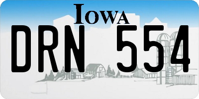 IA license plate DRN554