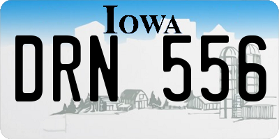 IA license plate DRN556