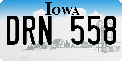 IA license plate DRN558