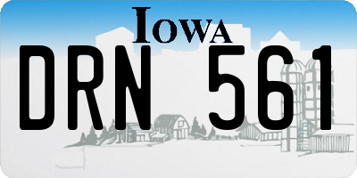 IA license plate DRN561