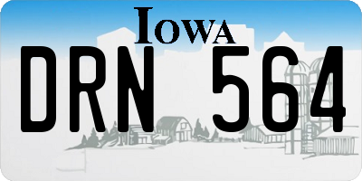 IA license plate DRN564