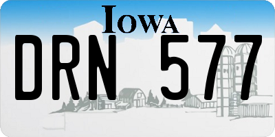 IA license plate DRN577