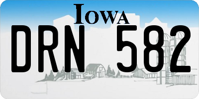 IA license plate DRN582