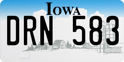 IA license plate DRN583