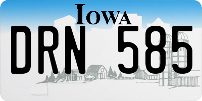 IA license plate DRN585