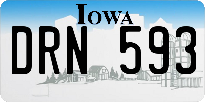 IA license plate DRN593
