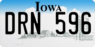 IA license plate DRN596