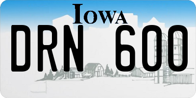 IA license plate DRN600