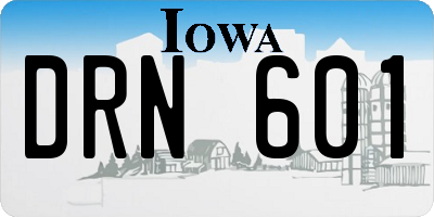 IA license plate DRN601