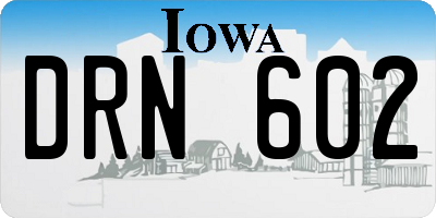 IA license plate DRN602