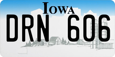 IA license plate DRN606