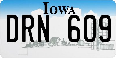 IA license plate DRN609