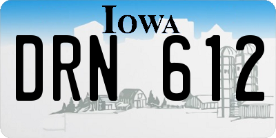 IA license plate DRN612