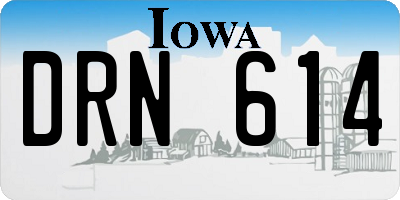 IA license plate DRN614