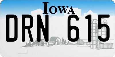 IA license plate DRN615
