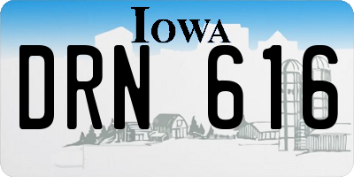 IA license plate DRN616