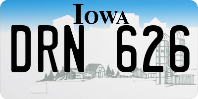IA license plate DRN626