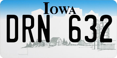 IA license plate DRN632