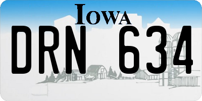 IA license plate DRN634