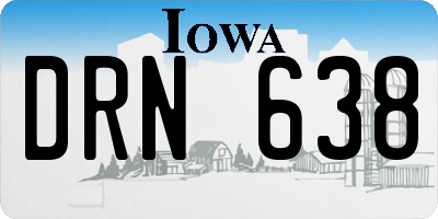 IA license plate DRN638