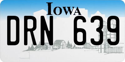 IA license plate DRN639