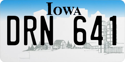 IA license plate DRN641