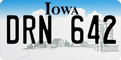 IA license plate DRN642