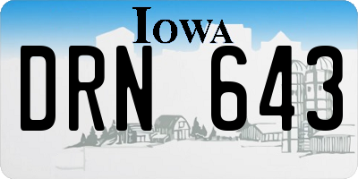 IA license plate DRN643