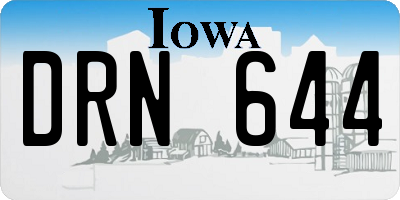 IA license plate DRN644