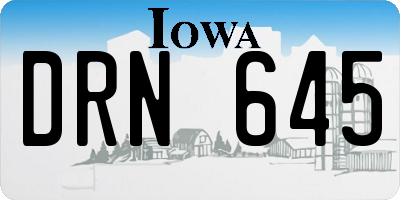IA license plate DRN645