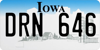 IA license plate DRN646