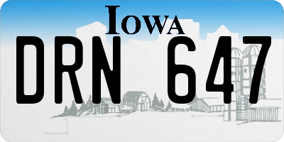 IA license plate DRN647