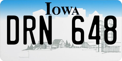 IA license plate DRN648