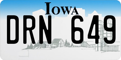 IA license plate DRN649