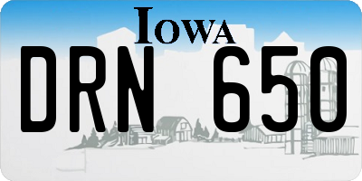 IA license plate DRN650