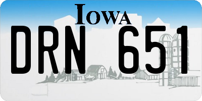 IA license plate DRN651