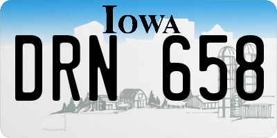 IA license plate DRN658