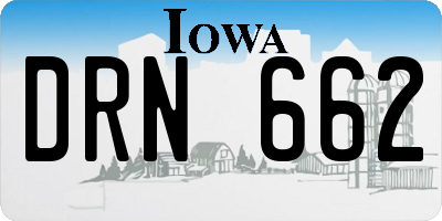 IA license plate DRN662