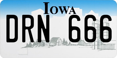 IA license plate DRN666