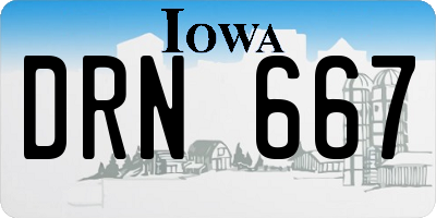 IA license plate DRN667