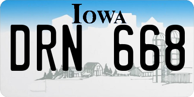 IA license plate DRN668