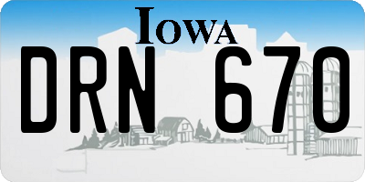 IA license plate DRN670