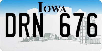 IA license plate DRN676
