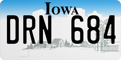 IA license plate DRN684