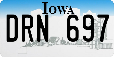 IA license plate DRN697