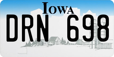 IA license plate DRN698